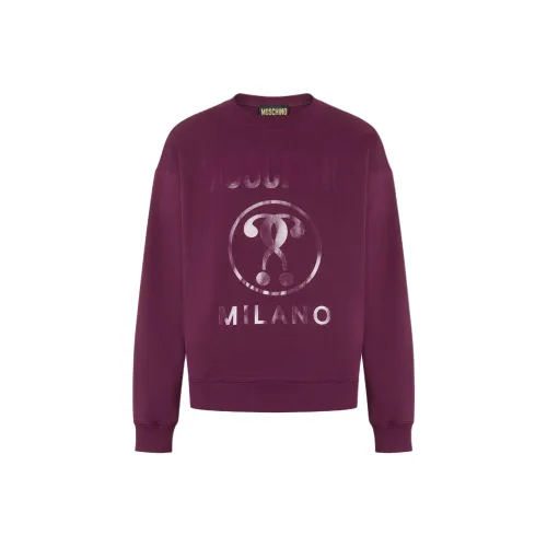 MOSCHINO Double Question Mark Organic Cotton Sweatshirt Sweatshirt Men's Rose Red