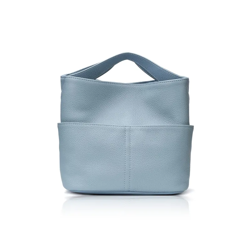 ROBERTA DI CAMERINO Cow Leather Basket Bag Handbag Women's Haze Blue/Elephant Gray-0