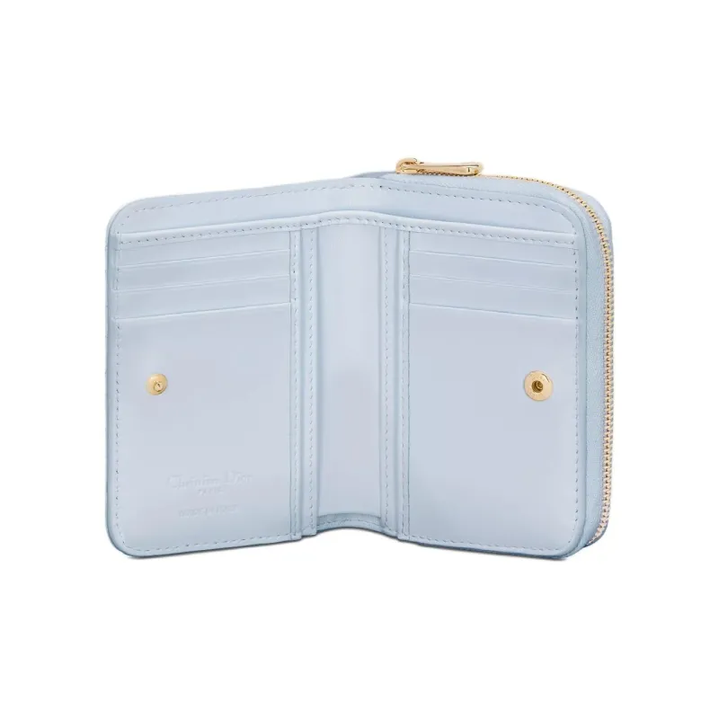 DIOR Lady Dior Lambskin Wallet Women's Light Blue-4