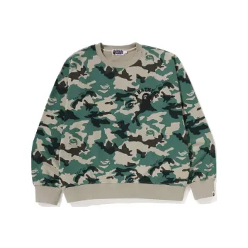 A BATHING APE Woodland Camo Loose Fit Crewneck