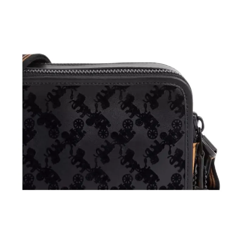 COACH Charter Calfskin Crossbody Bag Shoulder Bag Medium Size Unisex Matte Black-4