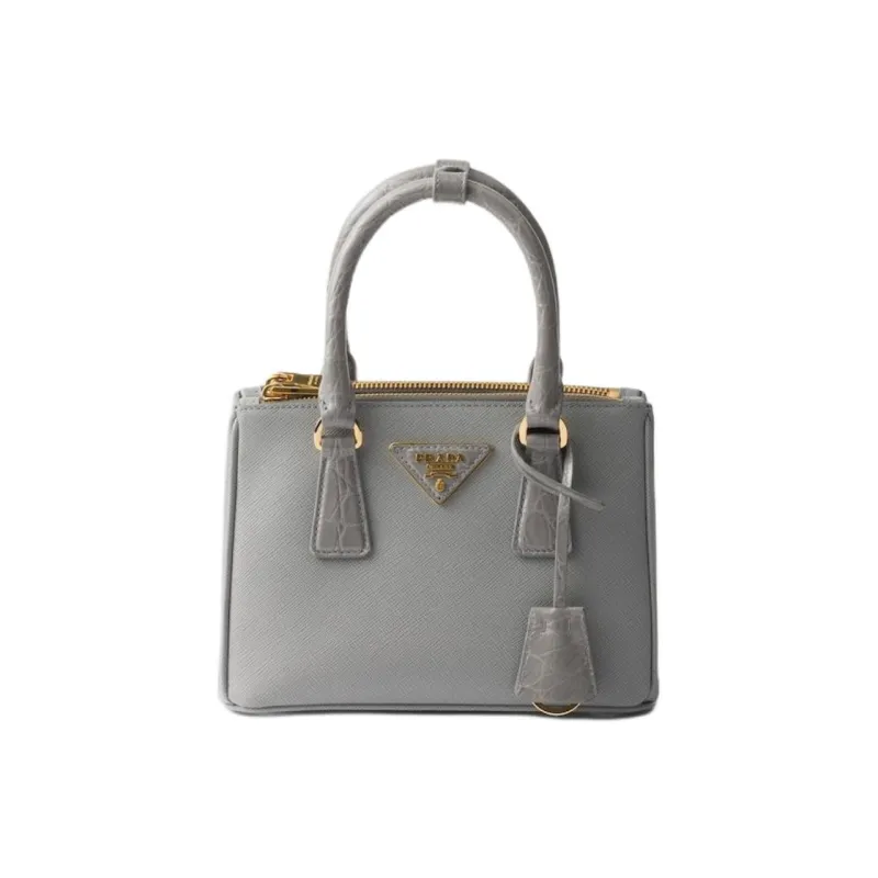 PRADA Galleria Killer Bag Calfskin One Shoulder Handbags Mini Women's Cloud Gray-0