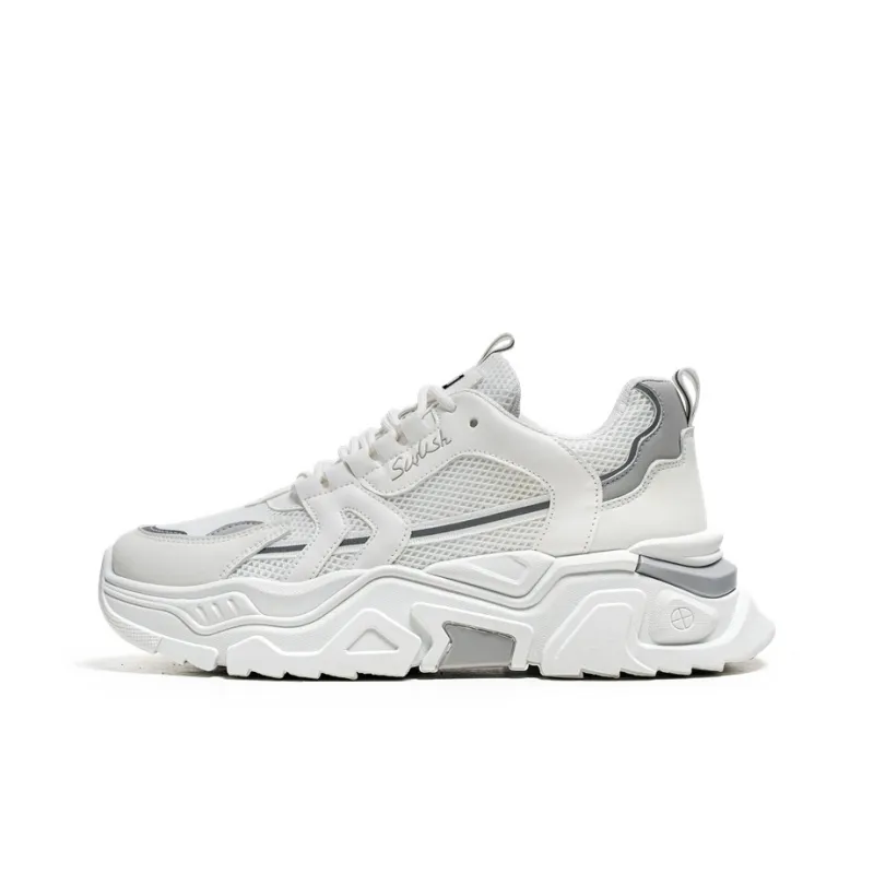 JKEM Anti Slip And Wear Resistant Height Increasing Low Top Chunky Sneakers Men's-5