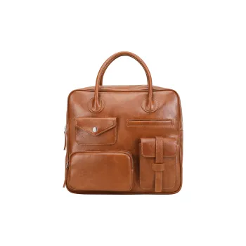 BEMIX PETS Cow Leather Carry Backpack Women's Brown