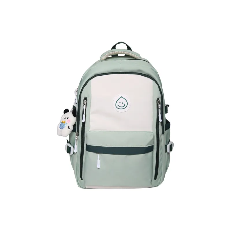 Deli Bear Nylon Backpack Large Size Unisex Pink \ Blue \ Black \ Khaki \ Green-11