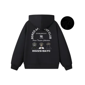 HOZZS x WULIAOYUAN LIANMINGKUAN Hooded Fleece Lined Hoodies & Sweatshirts Unisex
