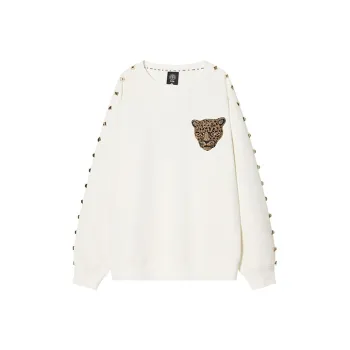 TCH Sweatshirts Unisex White With Gold Logo