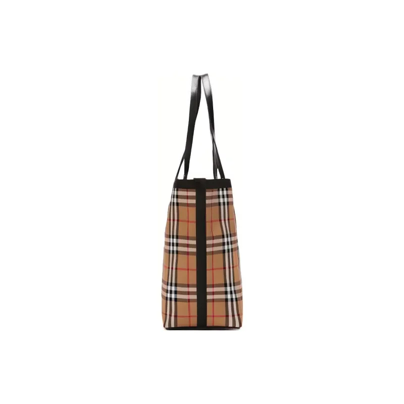 Burberry Fabric Tote Bag Shopping Bag Handbag Shoulder Bags Women's Archive Beige-3