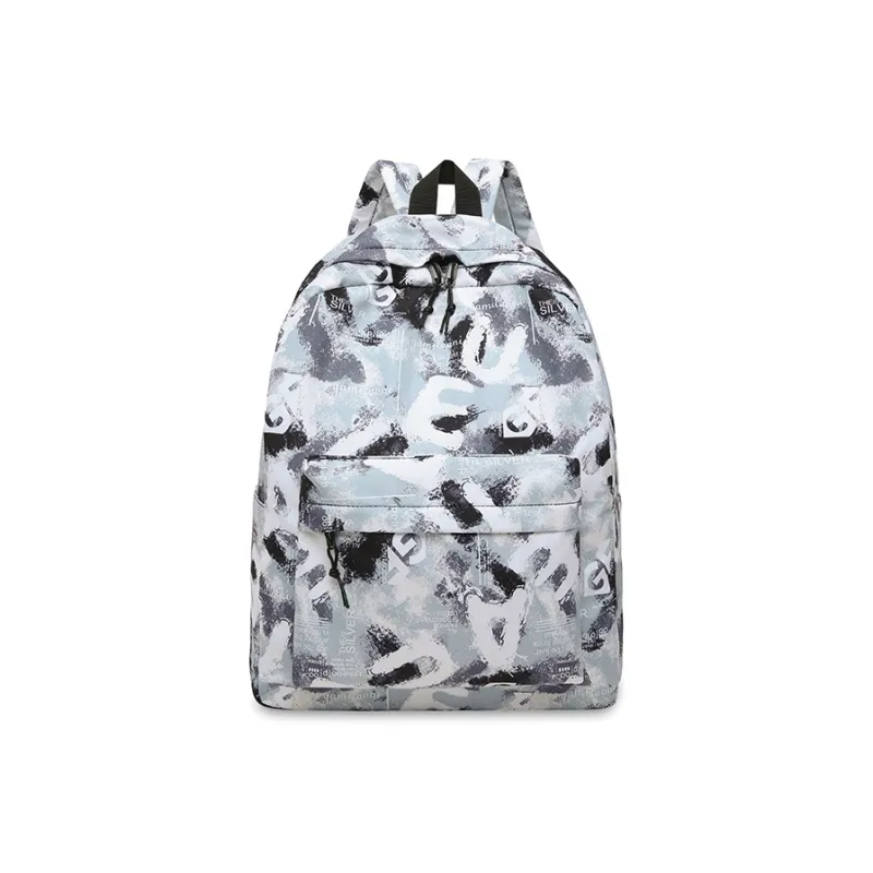 Yalu Nylon Backpack Regular Women's Blue White Purple/Blue Black/Black White/Black Blue Gray-8