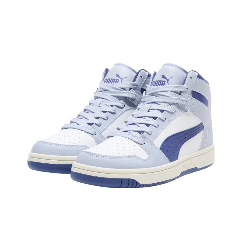 PUMA Rebound Layup Mid Top Training Shoes Women's White Blue-1
