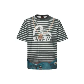 EVISU T Shirt Men's Charcoal Gray All Over
