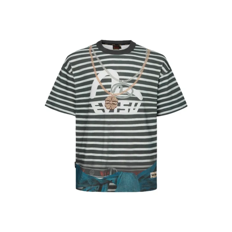 EVISU T-Shirt Men's Charcoal Gray All Over-0