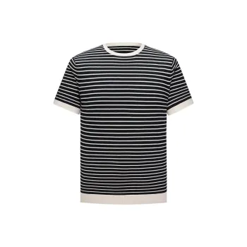 BY CREATIONS T Shirt Men's Navy Blue Stripes