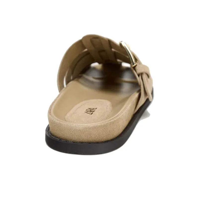 ZARA Abrasion Resistant Closed Toe Slippers Women's Light Umber-3