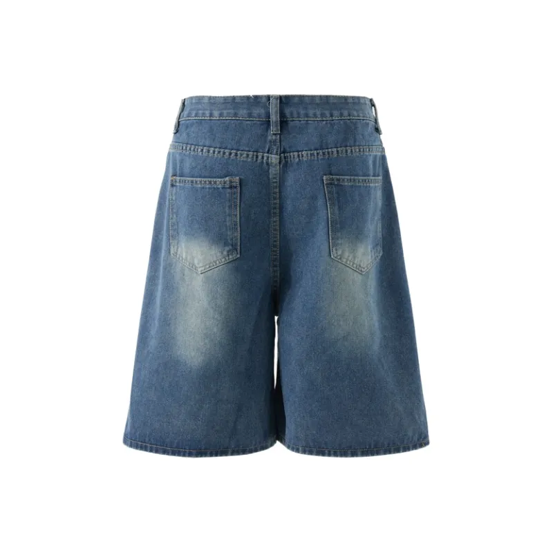 PAINT STAIN Denim Shorts Unisex-11