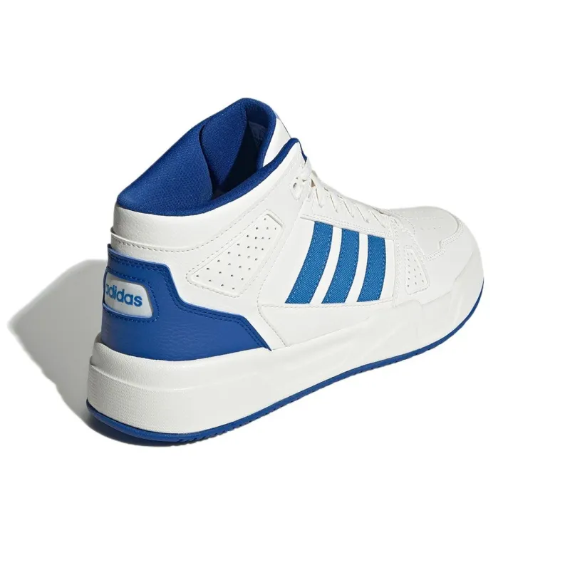 Adidas LITE BALLER Anti Slip Wear Resistant Mid Top Skateboard Shoes Unisex White Blue-3