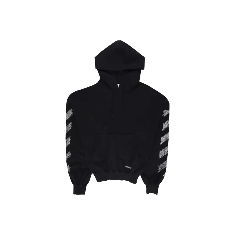 OFF WHITE Scribble Diag print Cotton Hoodie-0