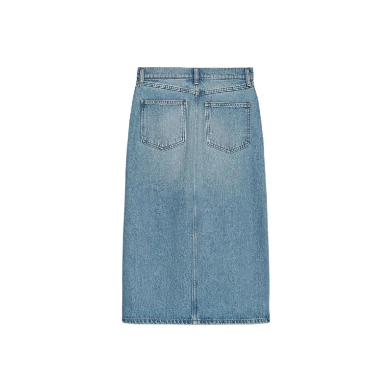 ZARA Denim Long Skirt Women's Medium Blue-1