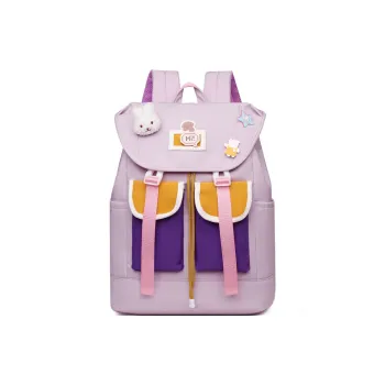 XIANGSU Nylon Backpack Unisex Purple/Green/Black