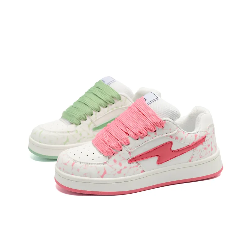 Circle Small Coverage Slip Resistant, Abrasion Resistant, Height Increasing Low Top Skateboard Shoes Unisex-37