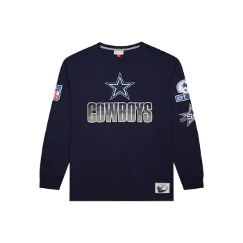 Mitchell & Ness x NFL Dallas Cowboys Vintage Logo Allover T Shirt Men's Marine Blue