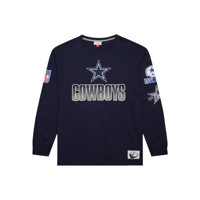 Mitchell & Ness x NFL Dallas Cowboys Vintage Logo Allover T Shirt Men's Marine Blue-0