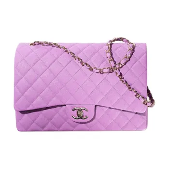 CHANEL Classic Flap CF22SS Spring And Summer Shiny Calfskin Shoulder Bag, Crossbody Bag Extra Large Women's Purple