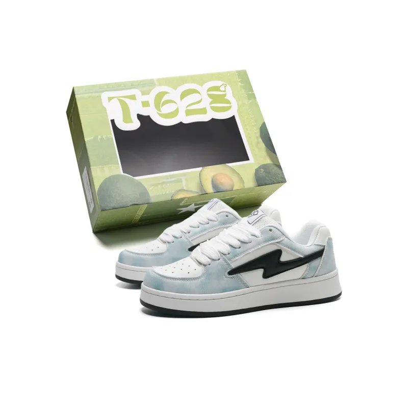 T628 Lightning Puffy Shoes Slip Resistant, Abrasion Resistant, Lightweight Low Top Skateboard Shoes Unisex-34