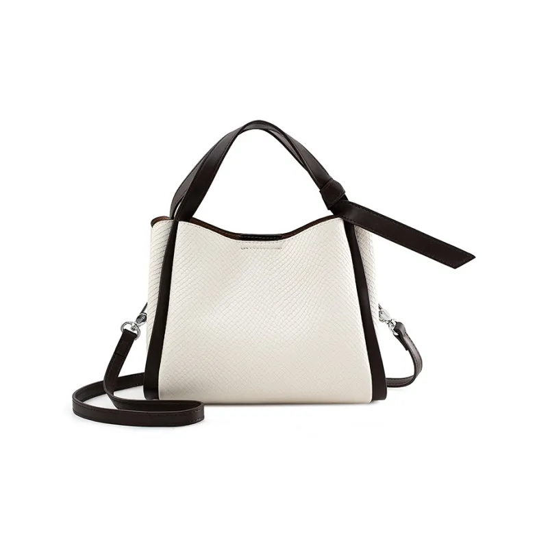 Vigno Synthetic Leather Handbag Regular Women's Black & White-1