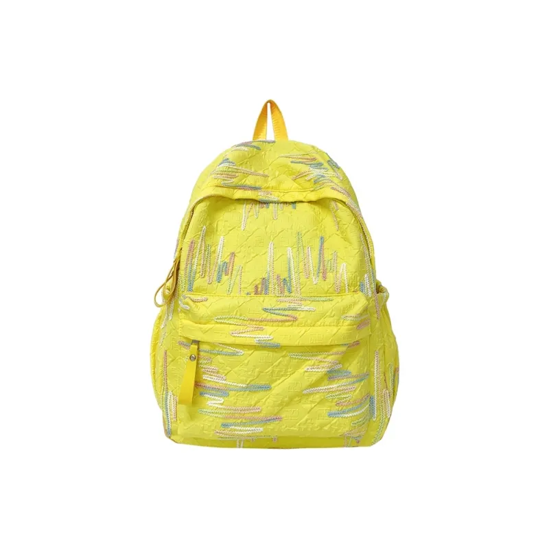 Single Warehouse Composite Cloth Backpack Regular Women's White/Black/Pink/Yellow-18