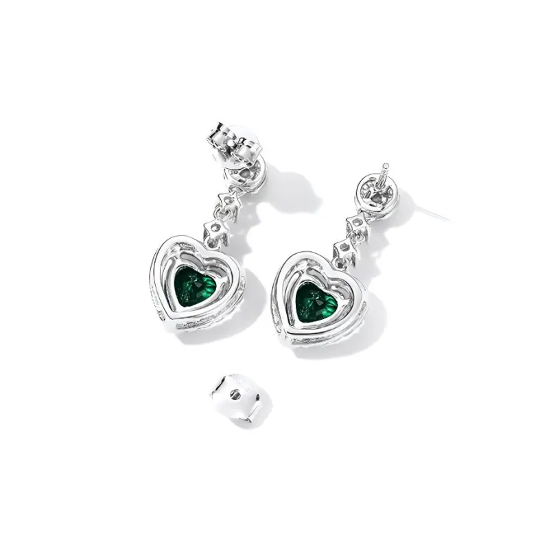 KOYOOME Cultured Emerald S925 Sterling Silver Earrings Women's-1