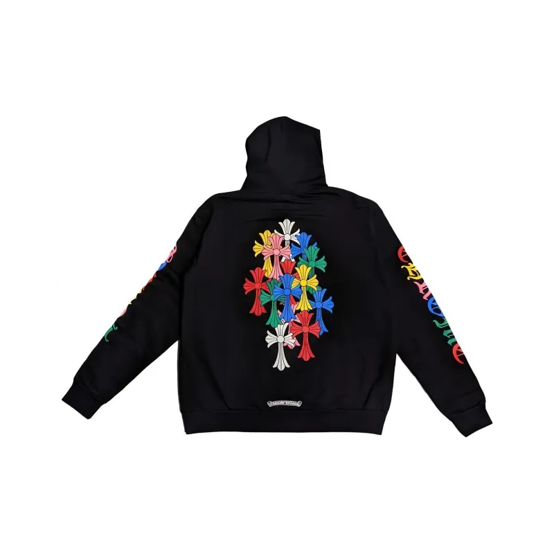 Chrome Hearts Multi Color Cross Cemetery Zip Up Hoodie-1