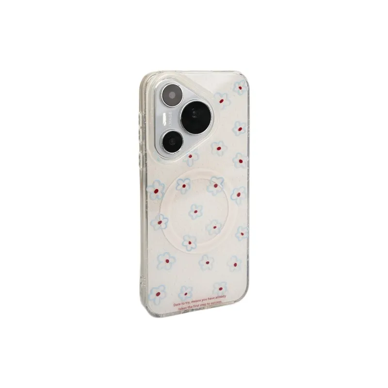 Sopi Acrylic Material Full Screen Blue Line Floral Phone Cases Compatible With Huawei Mate 70/60 Pro/Pura 70/70 Pro+-1