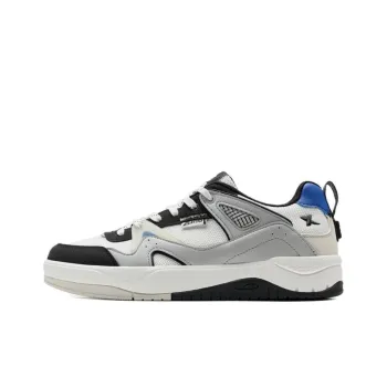 XTEP Anti Slip Wear Resistant Low Top Skateboard Shoes Men's Black White Gray