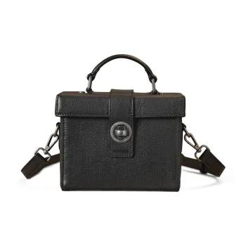 KAISER Cow Leather Box Bag Handbags Women's Black