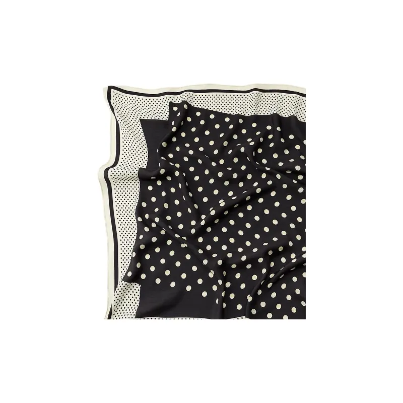 ZARA Viscose Silk Scarves Women's Black White-2