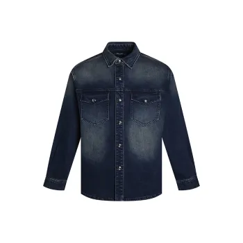 LIUREGALI Denim Jacket Men's Blue