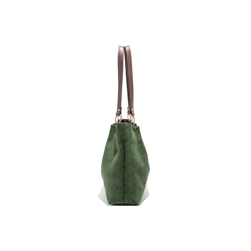 CLEVER& KETCH Suede Tote Bag Shoulder Bag Women's Green/Black/Brown/Purple/Ecru/Red/Blue-2