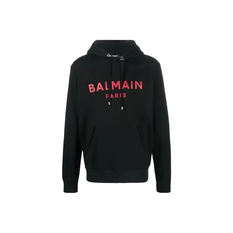 BALMAIN Logo Printed Drawstring Hoodie-0