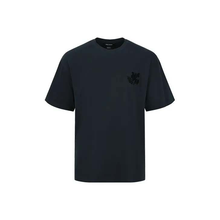 URBAN REVIVO T Shirts Men Ink Blue-0