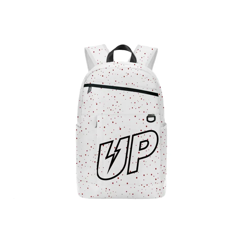 TURN UP Polyester Student Backpack Unisex White-0