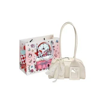 MOM'S HELPER PU Shoulder Bag Women's White/Blue/Pink/Black