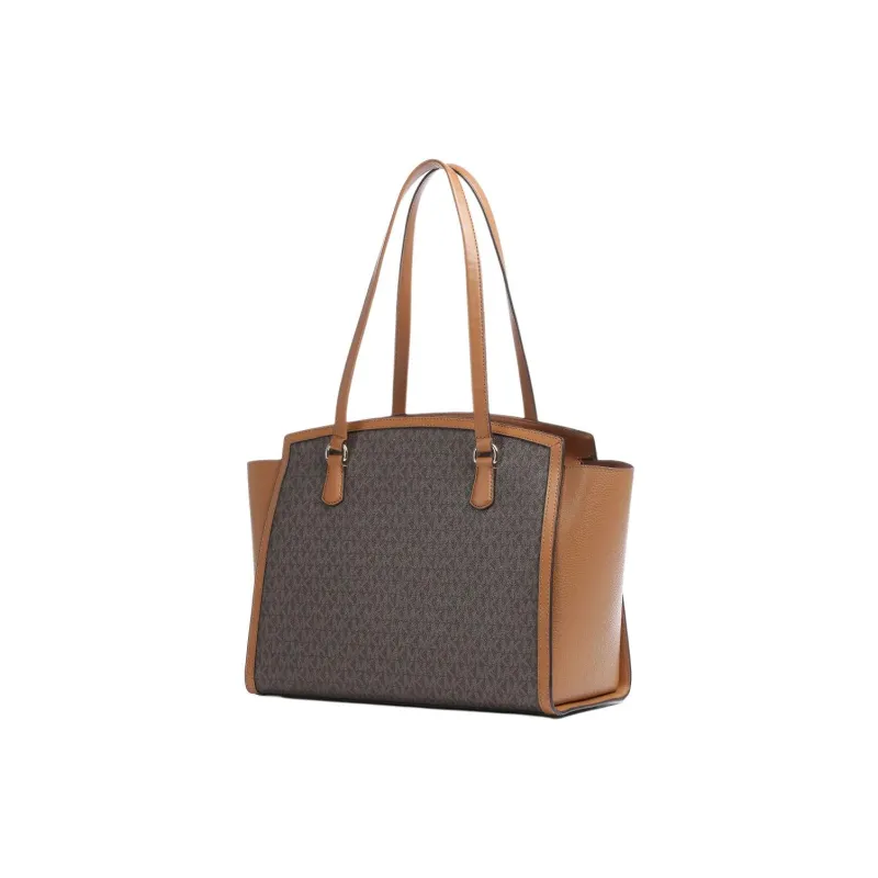 MICHAEL KORS Canvas With Artificial Leather Tote Bag Shopping Bag Shoulder Bag Handbag Large Size Women's Brown-2