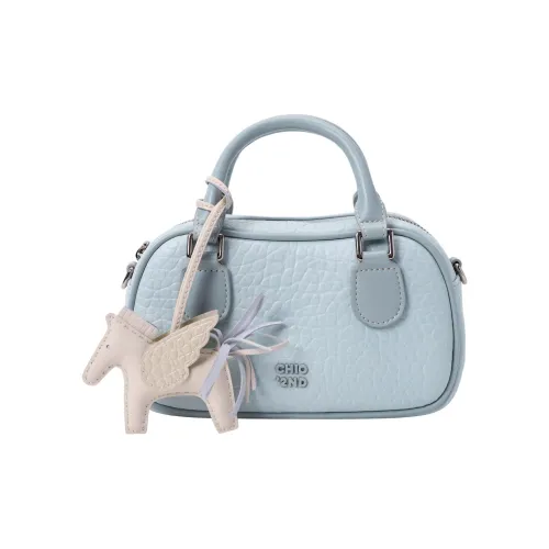 PAYOT Microfiber Synthetic Leather Handbag Regular Women's Light Blue/Ecru