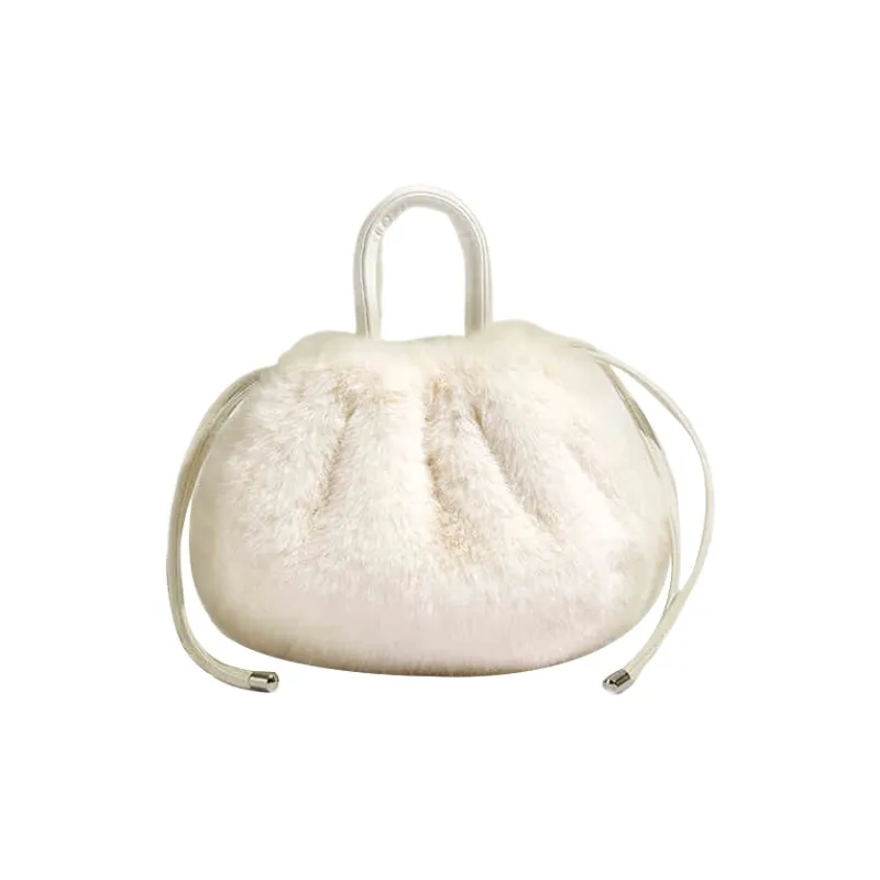 Yalu Plush Shoulder Bag, Crossbody Bag, Handbag Women's Black/Apricot/Pink/Camel/White-7