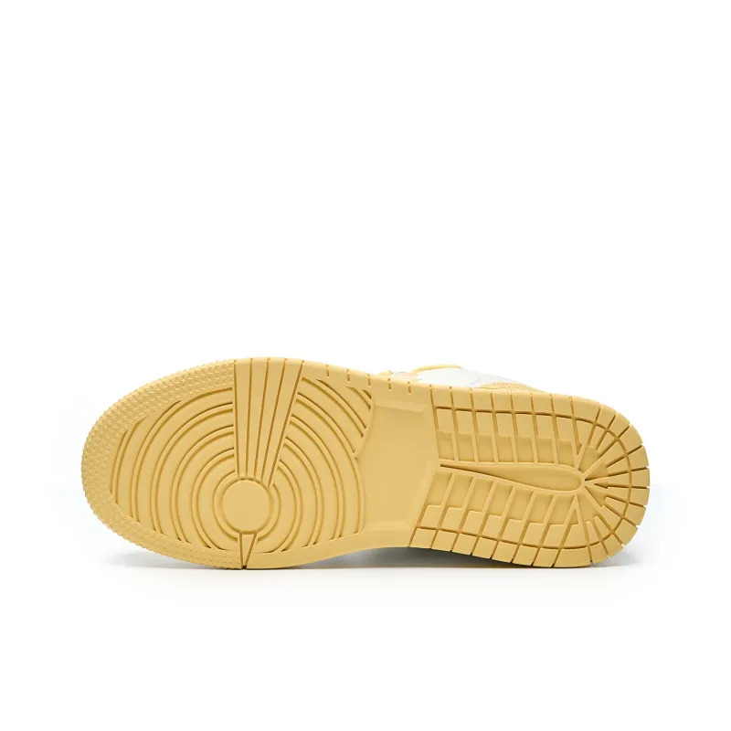 LAZY BONS Slip Resistant And Breathable Low Top Skateboard Shoes Unisex Light Yellow-6