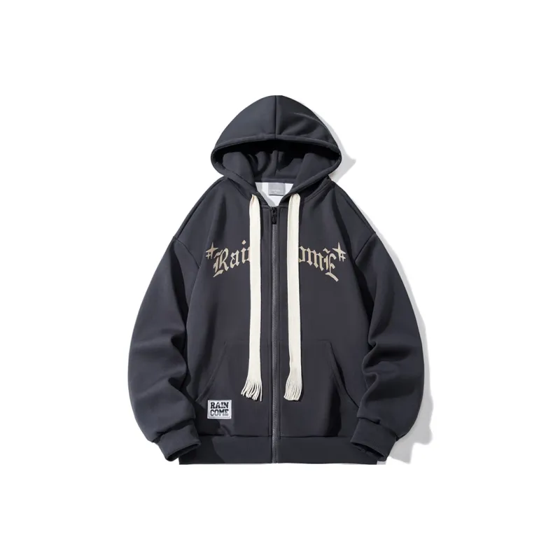 RAINCOME Hooded Loose Fit Cardigan Sweatshirt Spring And Autumn Unisex-7