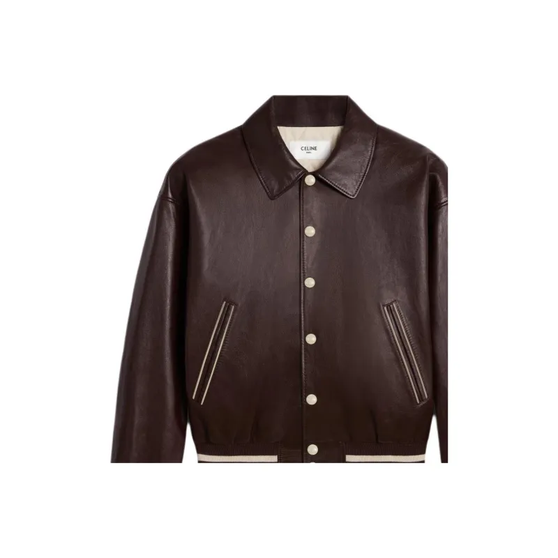 CELINE Teddy Jacket With Shirt Collar In Soft Lambskin-3