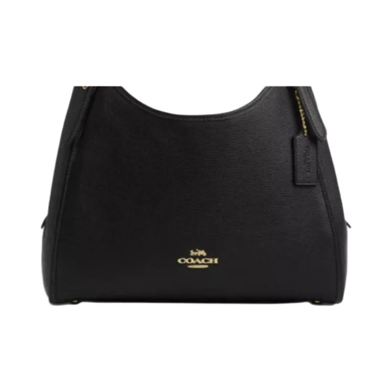 COACH Leather Handbag, Shoulder Bag Tubas Women's Black-4