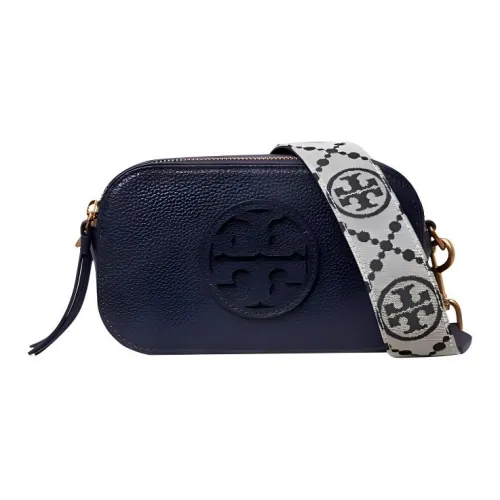 TORY BURCH Miller Litchi Grain Leather Shoulder Bag Crossbody Bag Mini Women's Blue